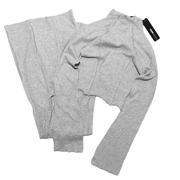 FASHION NOVA Heather Grey Matching Set - Picture 4 of 4